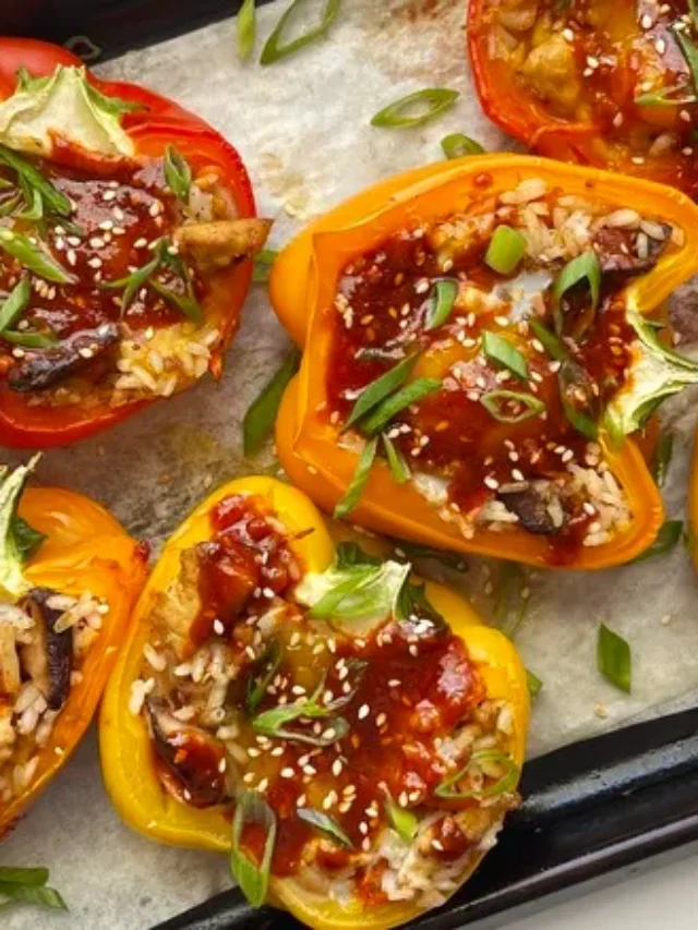 Tofu And Kimchi Bibimbap-Stuffed Pepper Recipe