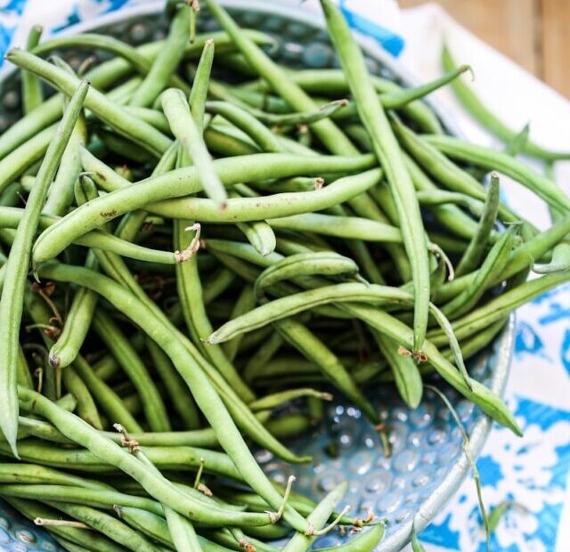 a bowl of green beans